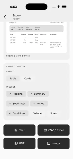 Road44 — Export
